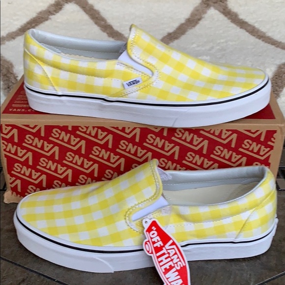 gingham yellow vans